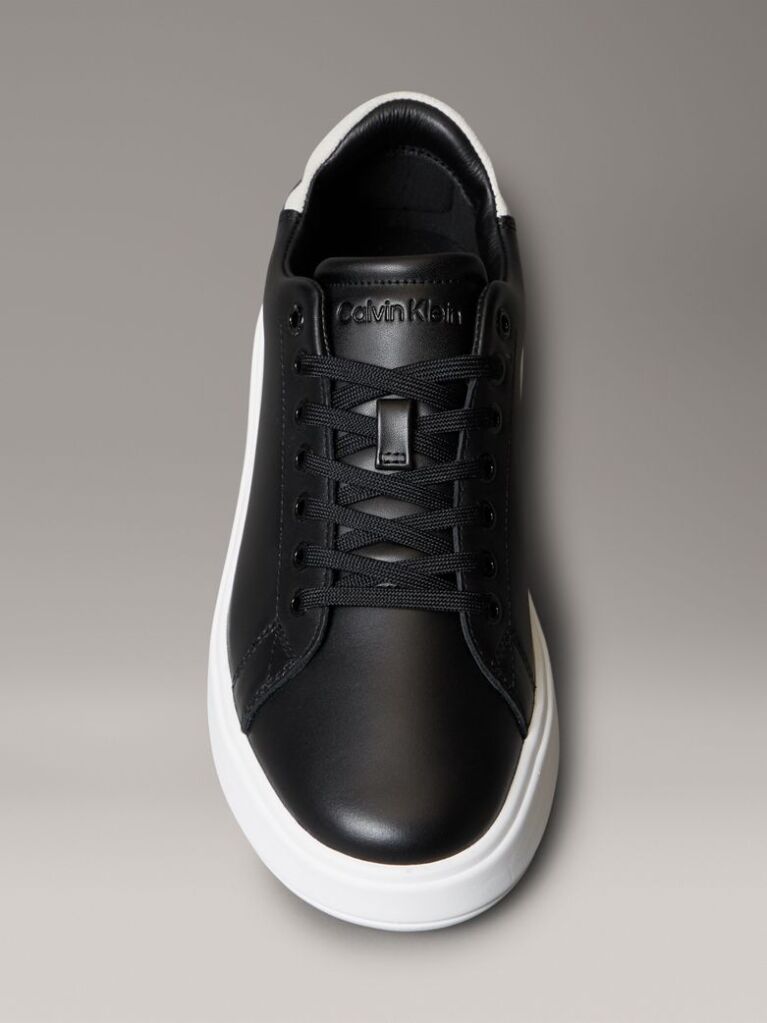 Black Leather Trainers  Women