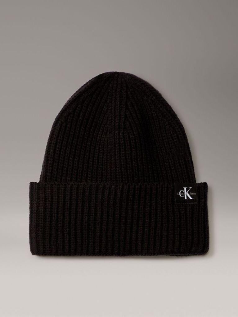 Black Unisex Ribbed Beanie  Kids Unisex