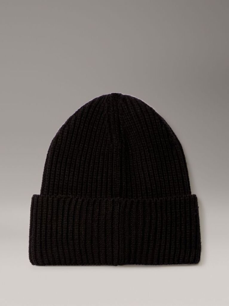 Black Unisex Ribbed Beanie  Kids Unisex