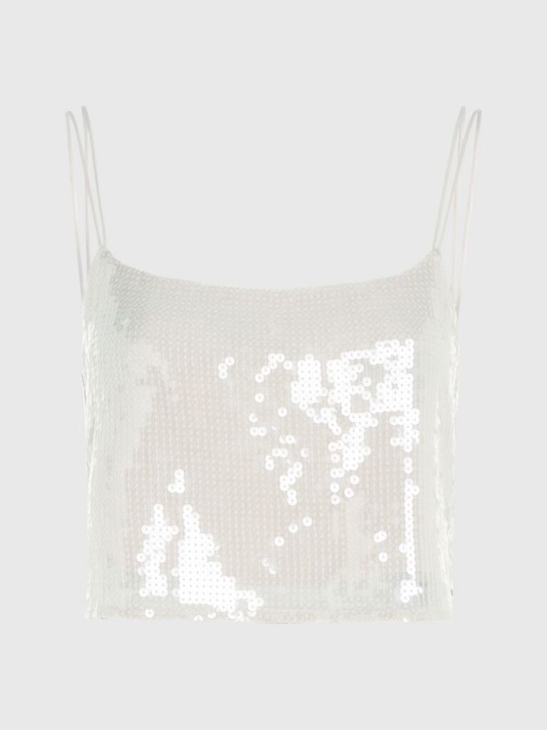 Μπεζ Camisole Τοπ Με Παγιέτες  Γυναίκα