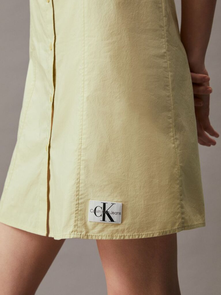 Green Cotton Sleeveless Shirt Dress  Women