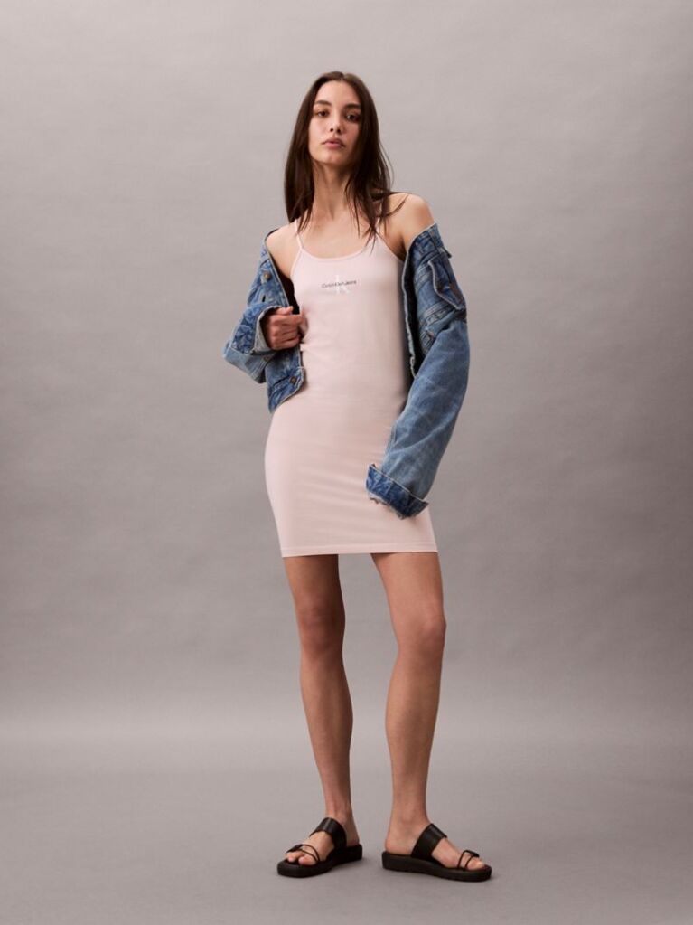 Pink Slim Monogram Cami Dress  Women