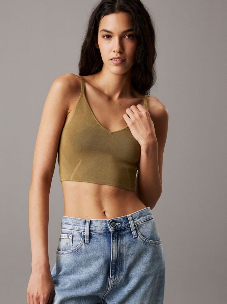 Πράσινο Πλεκτό Τοπ Bralette  Γυναίκα