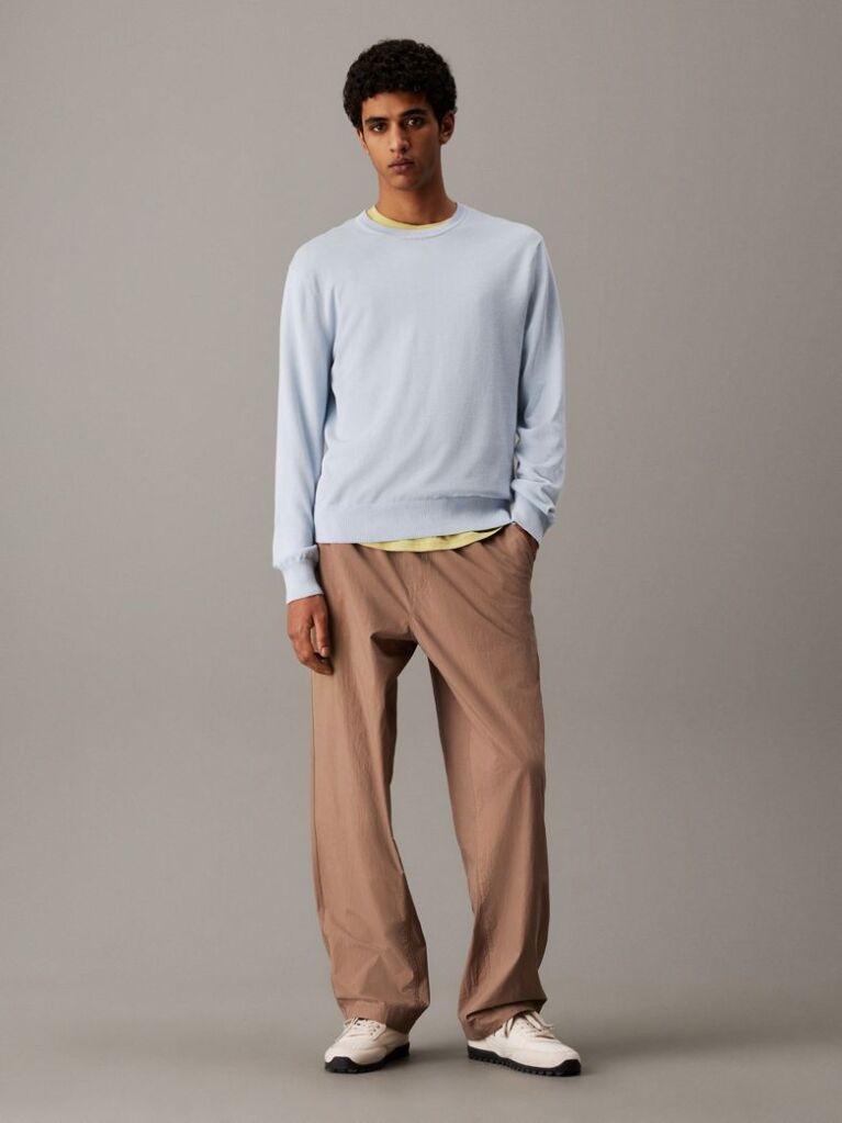 Brown Relaxed Cotton Poplin Trousers  Men