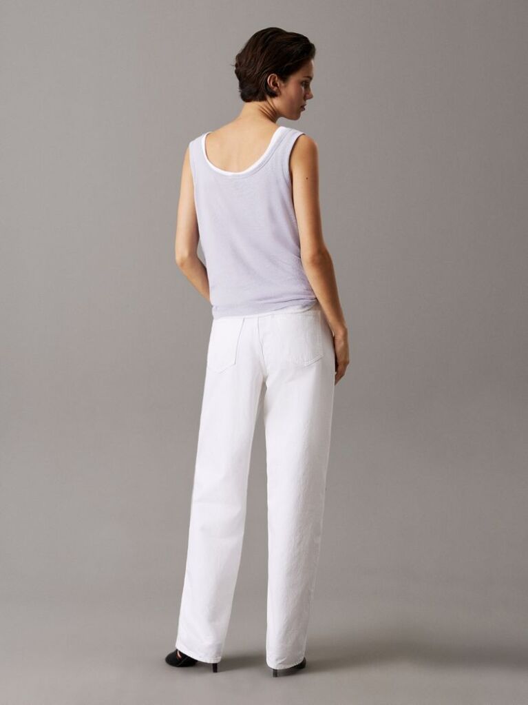 Grey Slim Linen Jersey Tank Top  Women