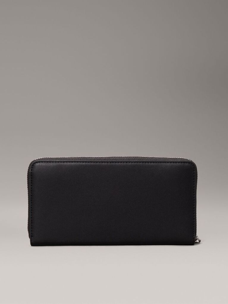 Black Large RFID Zip Around Wallet  Women