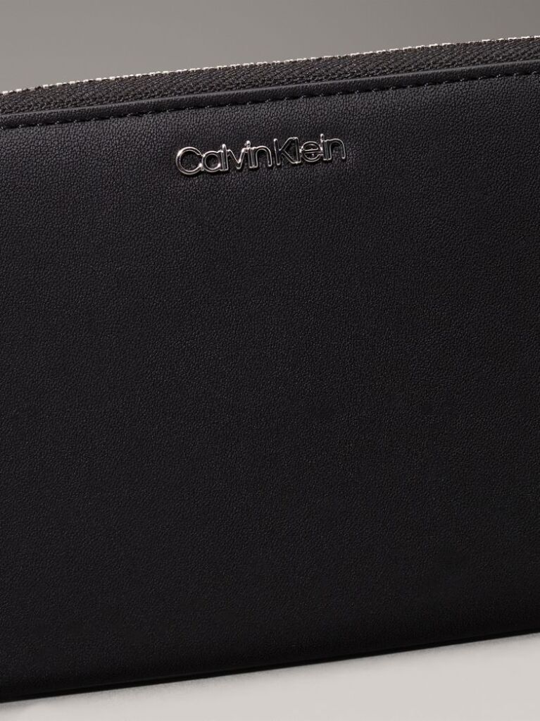 Black Large RFID Zip Around Wallet  Women