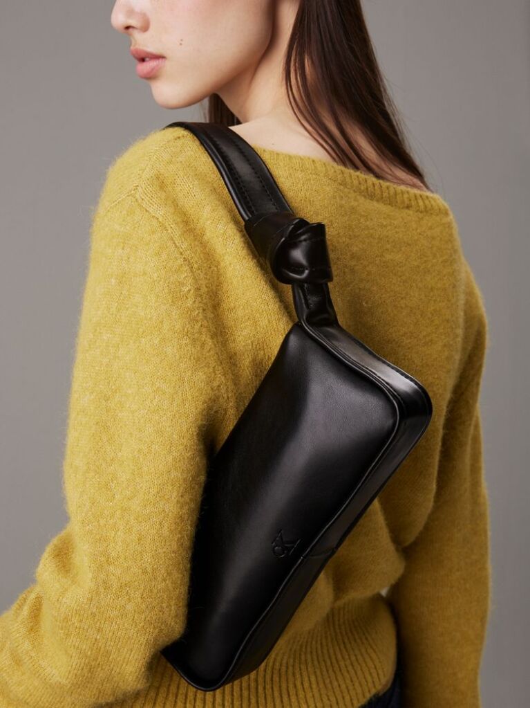 Black Knotted Shoulder Bag  Women