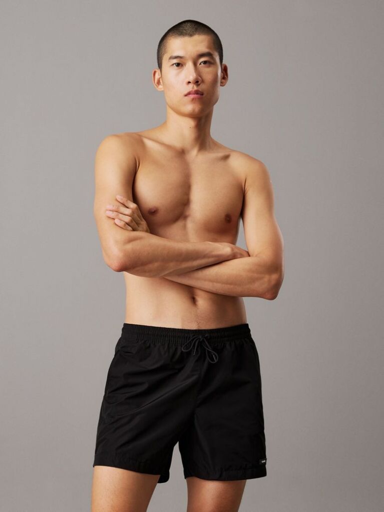 Black Medium Drawstring Swim Shorts - CK Essentials  Men