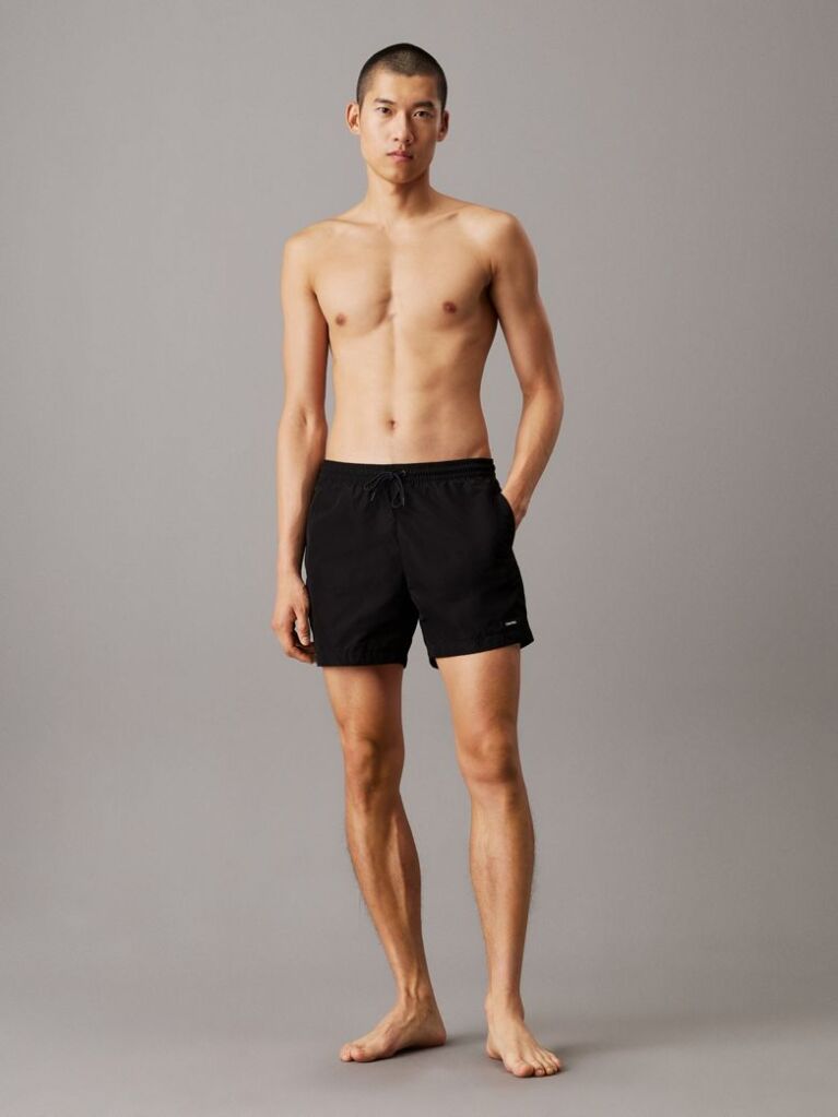 Black Medium Drawstring Swim Shorts - CK Essentials  Men