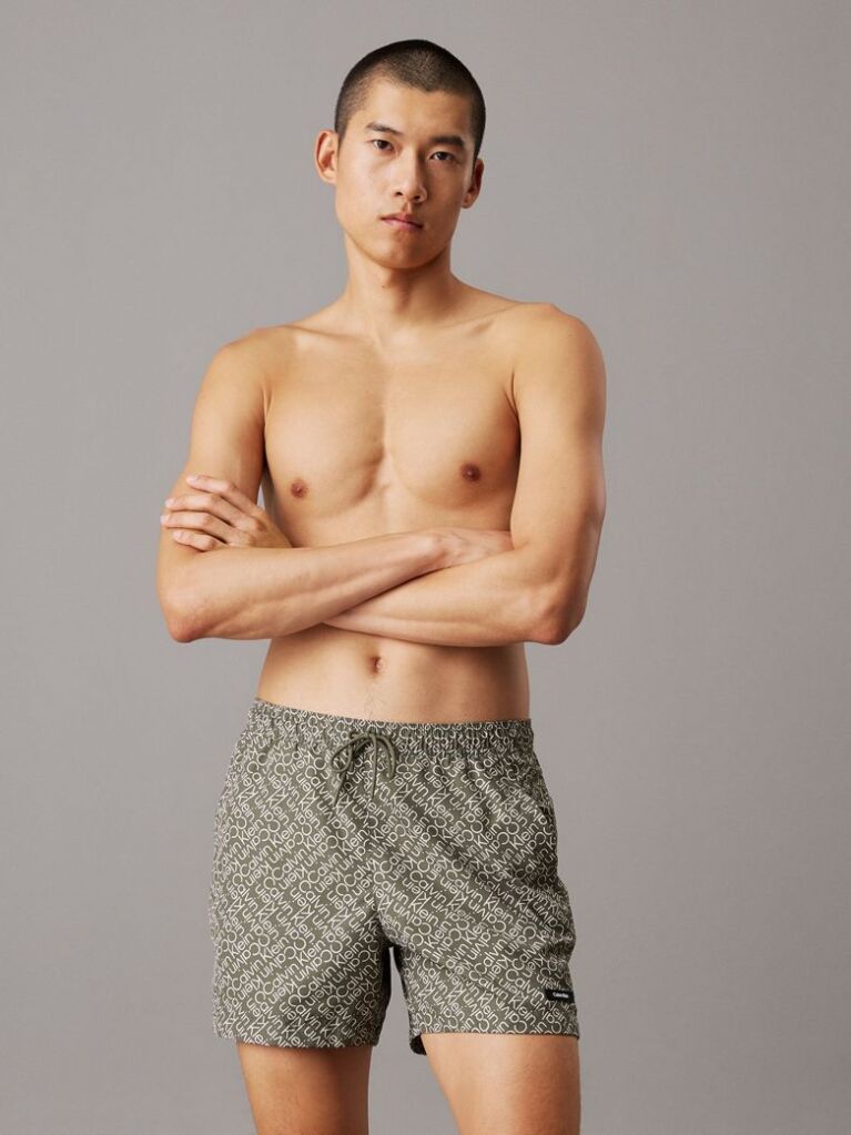 Green Medium Drawstring Swim Shorts - CK Essentials  Men