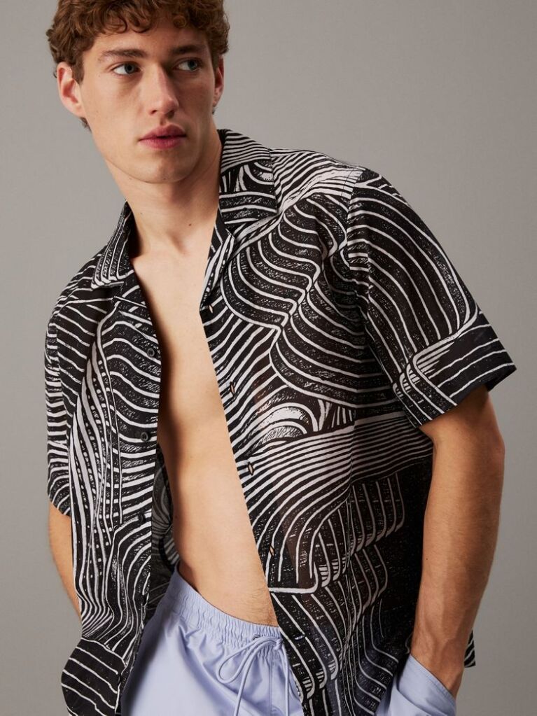 Multi All-Over Printed Beach Shirt  Men