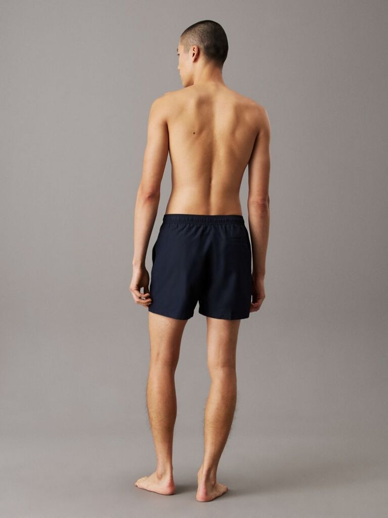 Blue Medium Drawstring Swim Shorts - Logo Embroidery  Men