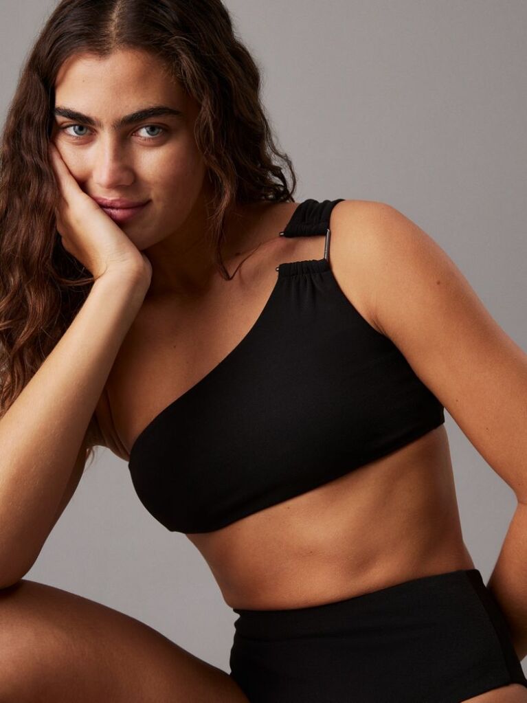 Black One Shoulder Bikini Top - CK Wire  Women