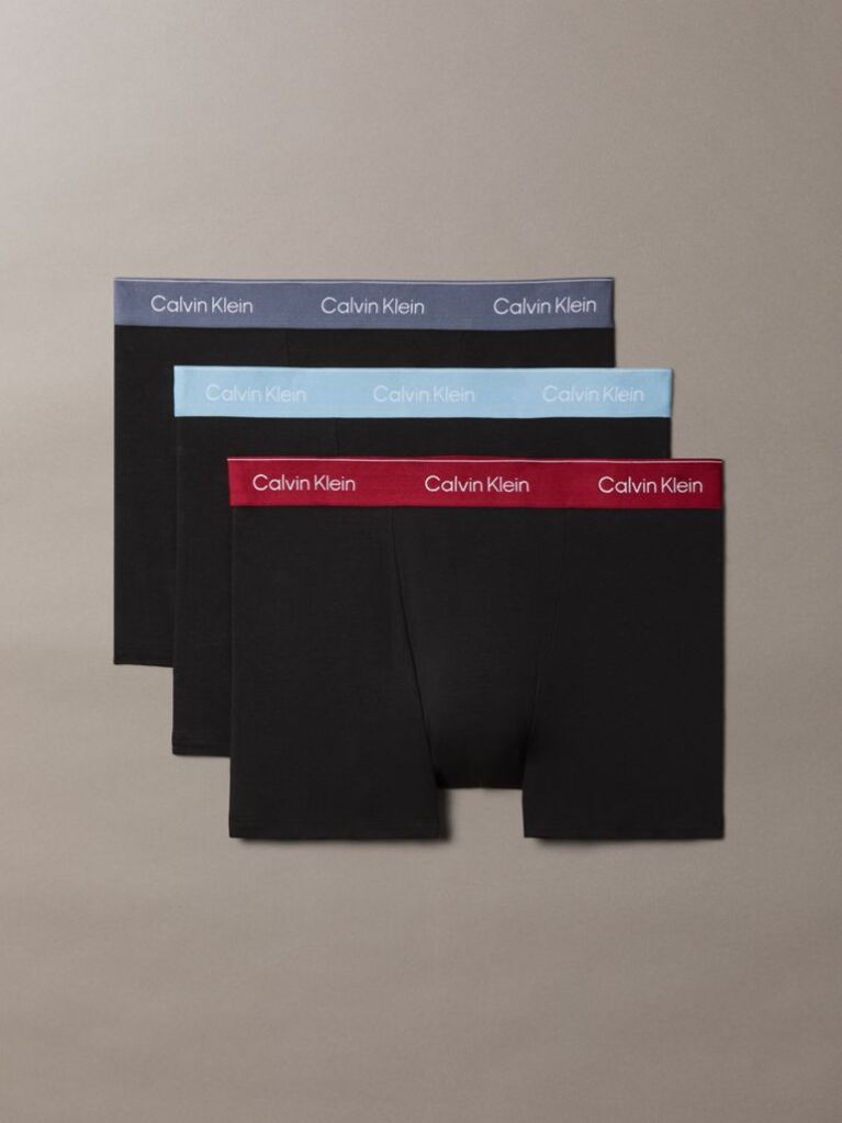 Black 3 Pack Relaxed Dart Trunks - Icon Cotton Stretch  Men