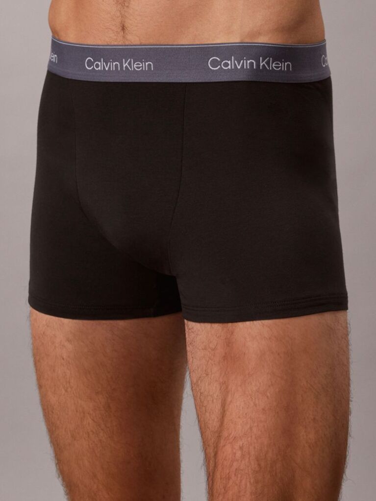 Black 3 Pack Relaxed Dart Trunks - Icon Cotton Stretch  Men