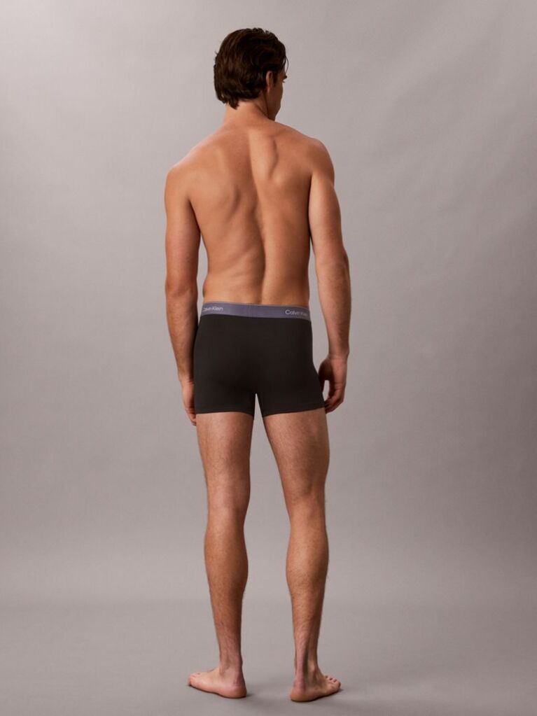 Black 3 Pack Relaxed Dart Trunks - Icon Cotton Stretch  Men