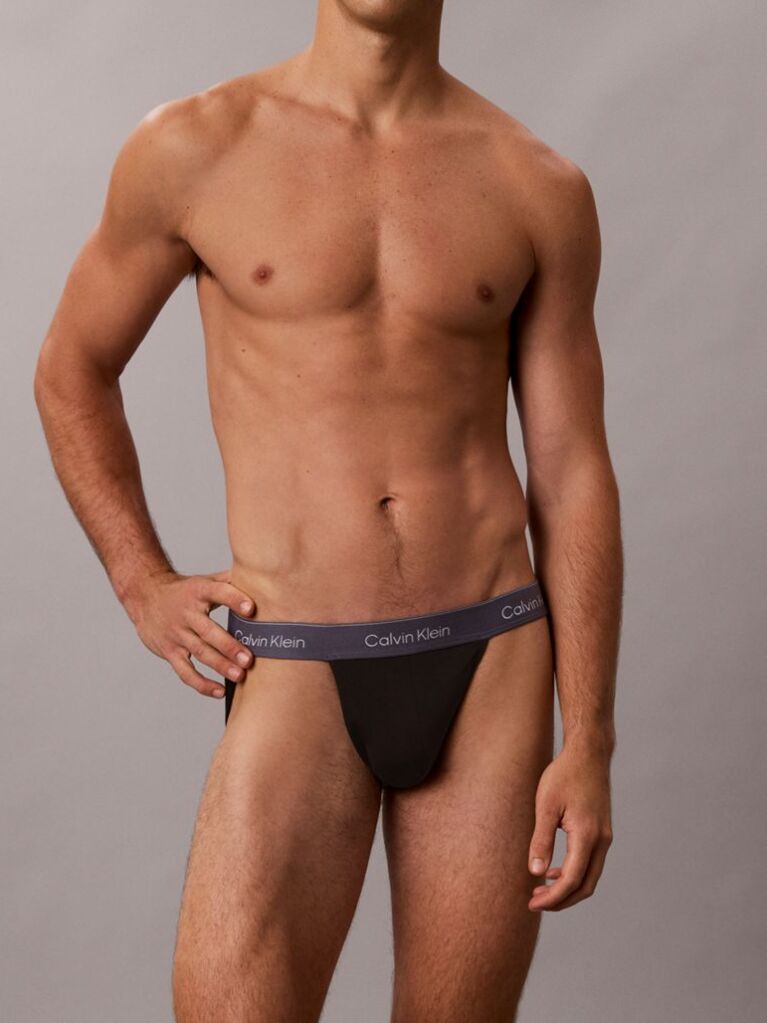 Black 3 Pack Jock Straps - Icon Cotton Stretch  Men