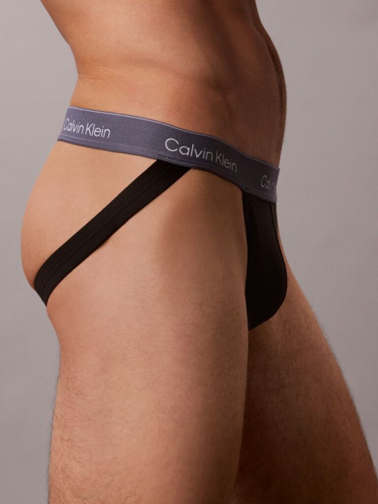 Black 3 Pack Jock Straps - Icon Cotton Stretch  Men