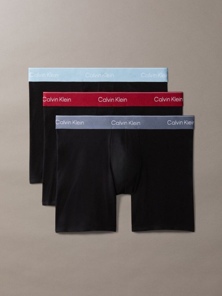 Black 3 Pack Boxer Briefs - Icon Cotton Stretch  Men