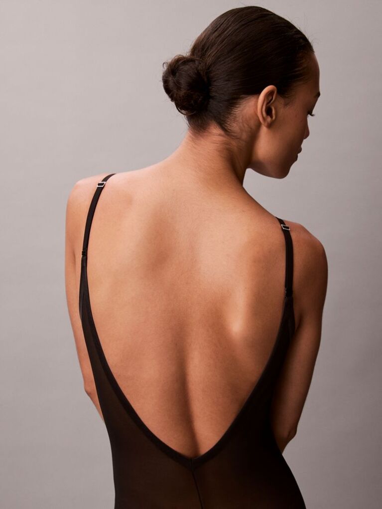 Μαύρο Κορμάκι Shapewear Μεσαίου Μήκους - Minimalist Mesh  Γυναίκα