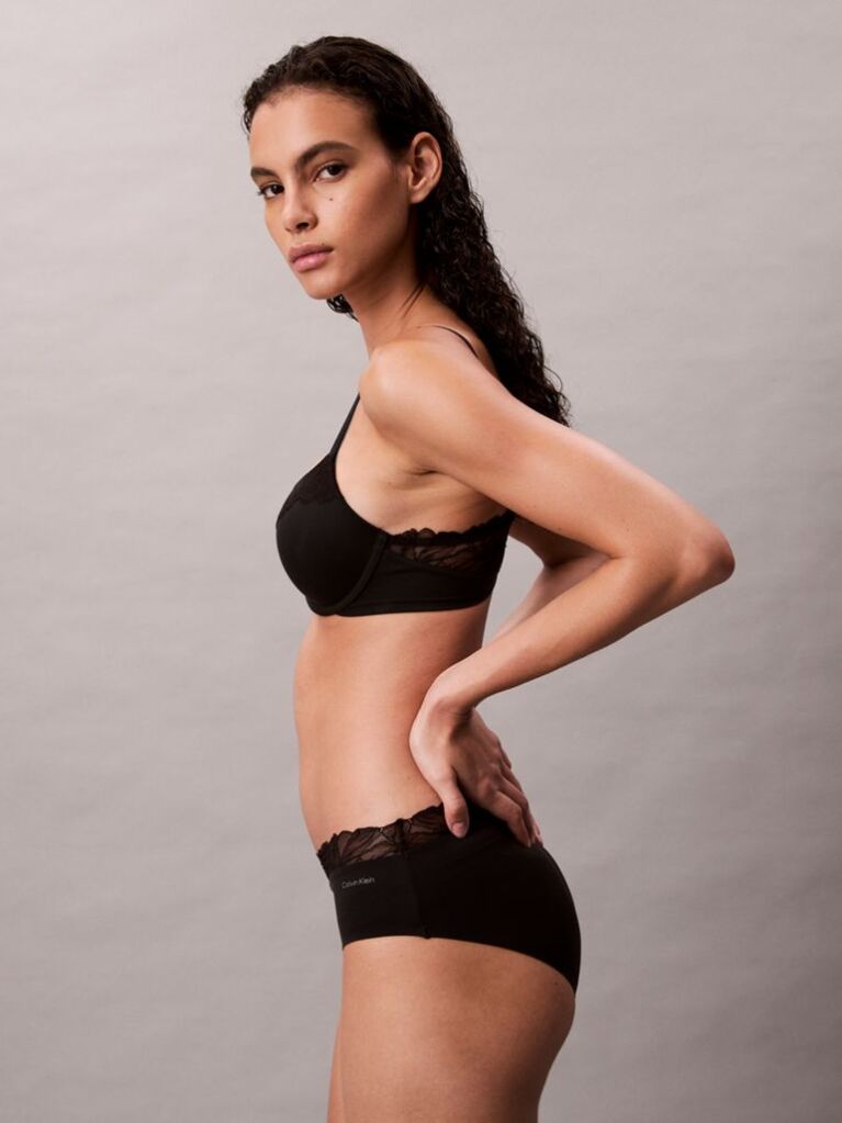 Black Lightly Lined Full Coverage Bra - Perfectly Fit Lace  Women