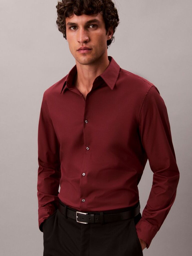 Red Long Sleeve Shirt  Men