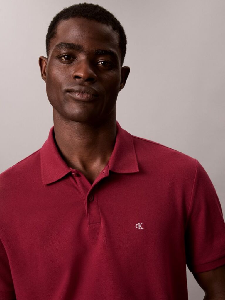 Κόκκινο Polo T-Shirt Από Βαμβάκι Πικέ  Άνδρας