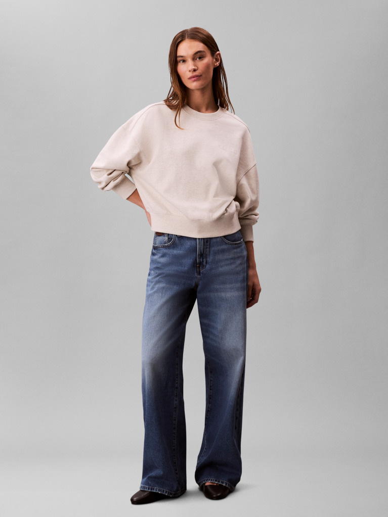 Beige Cotton Terry Sweatshirt  Women