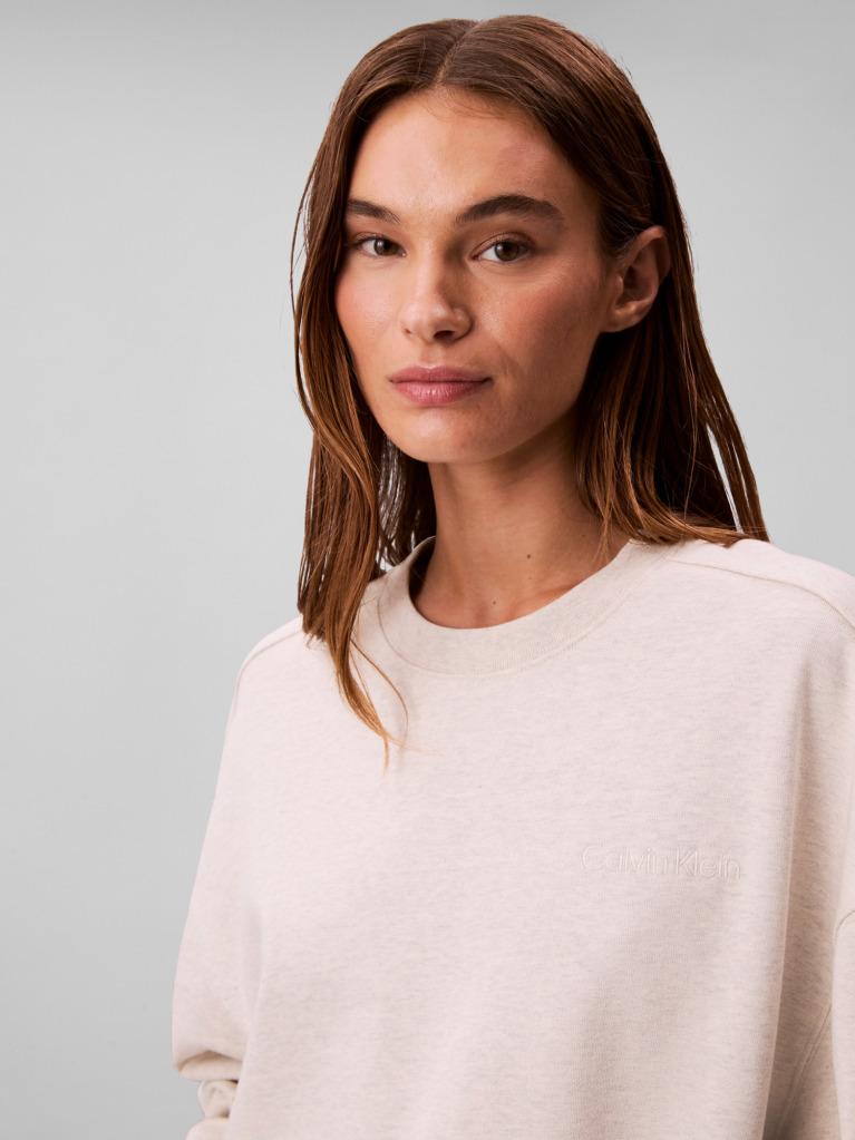 Beige Cotton Terry Sweatshirt  Women
