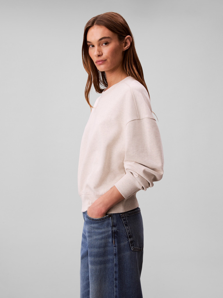 Beige Cotton Terry Sweatshirt  Women