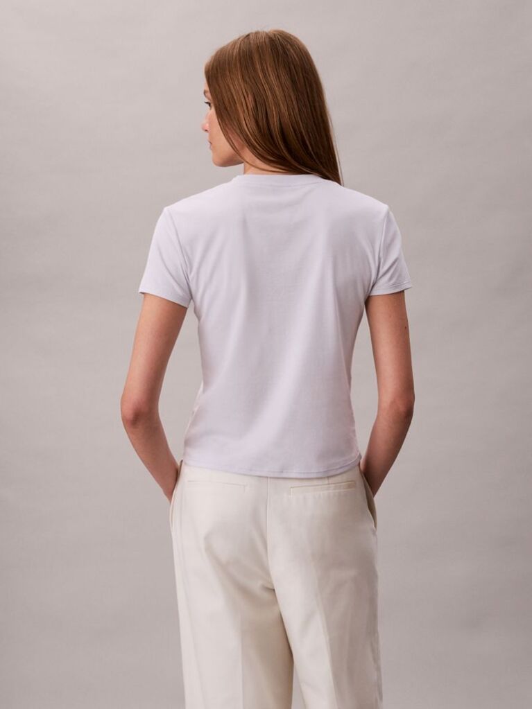 White Short Sleeve Supima Crewneck T-Shirt  Women