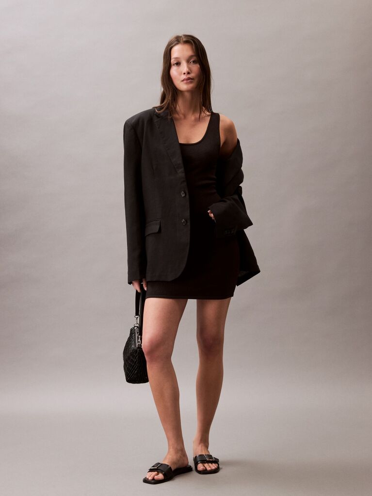 Black Cross Back Mini Dress  Women