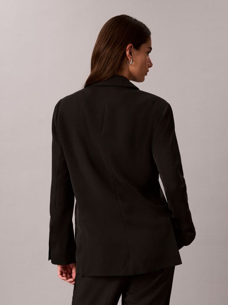 Μαύρο Κλασικό Σακάκι Από Μαλακό Twill  Γυναίκα