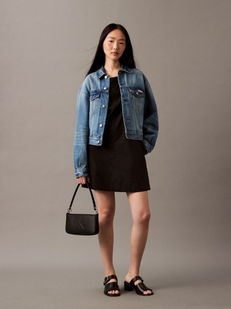 Black Sleeveless Cotton Poplin Mini Dress  Women