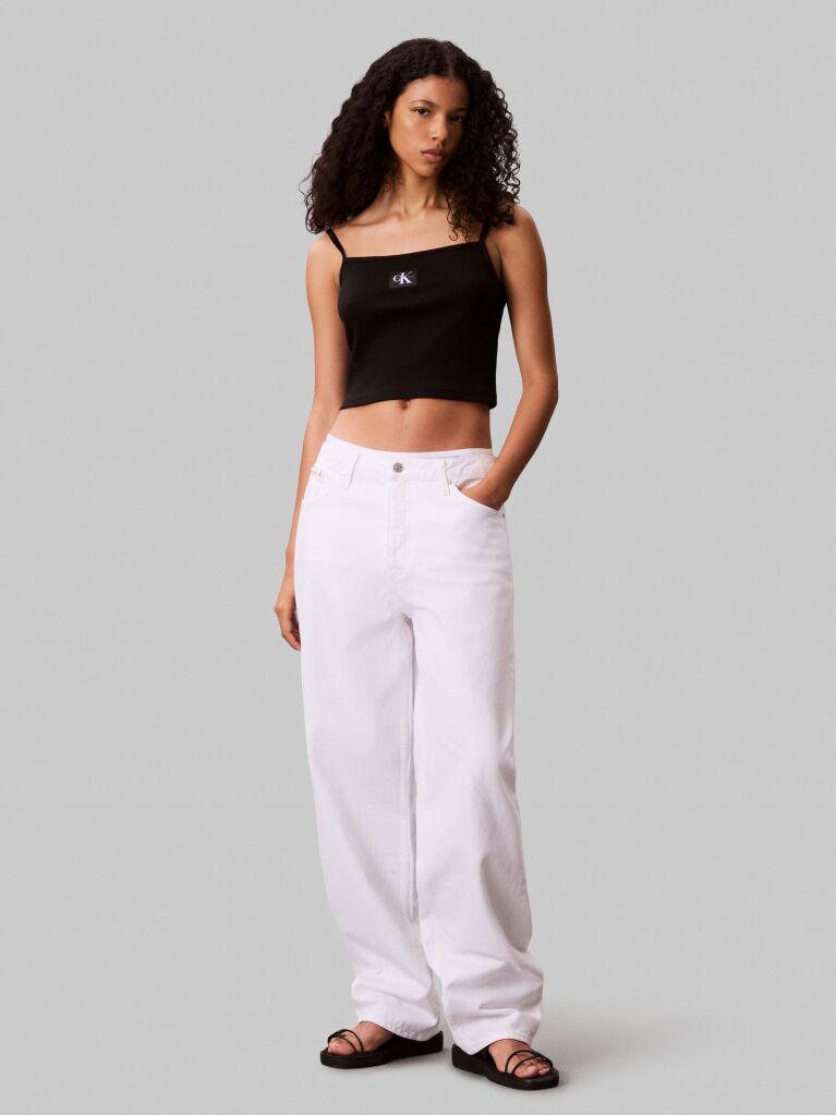 Black Rib Tank Top  Women