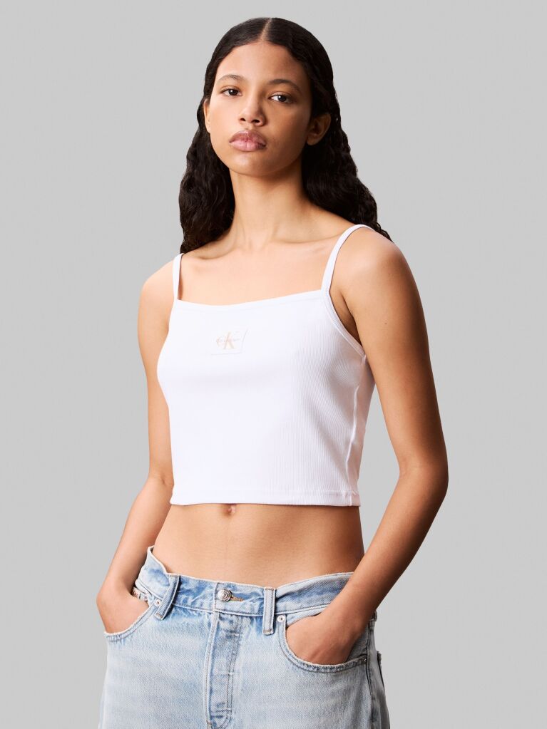White Rib Tank Top  Women