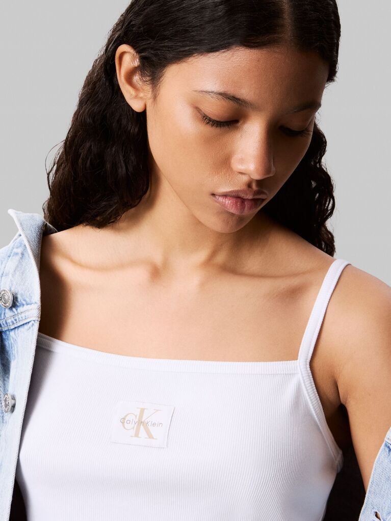 White Rib Tank Top  Women
