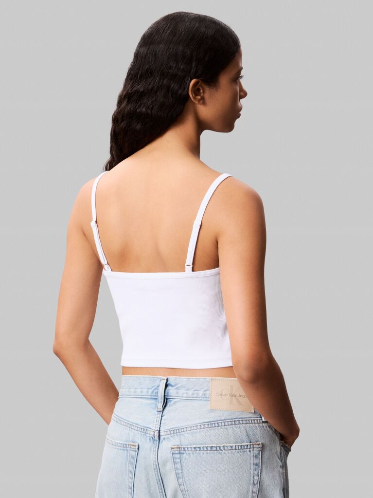 White Rib Tank Top  Women