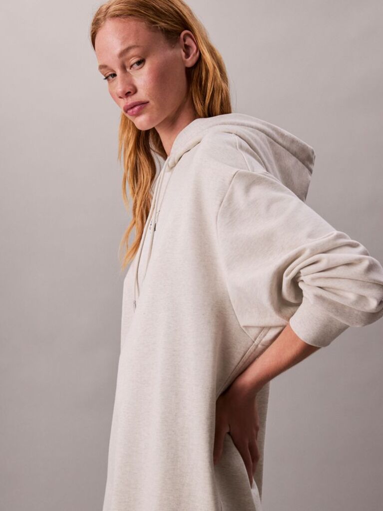 Beige Monogram Hooded Sweatshirt Dress  Women