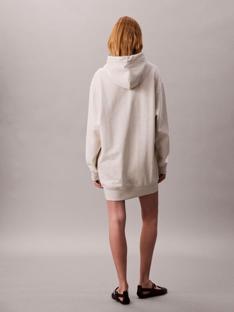 Beige Monogram Hooded Sweatshirt Dress  Women