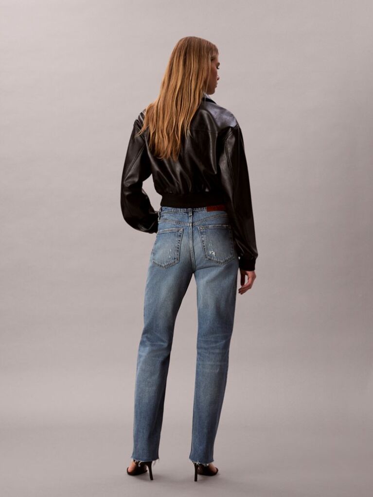 Denim High Rise Straight Jeans  Women