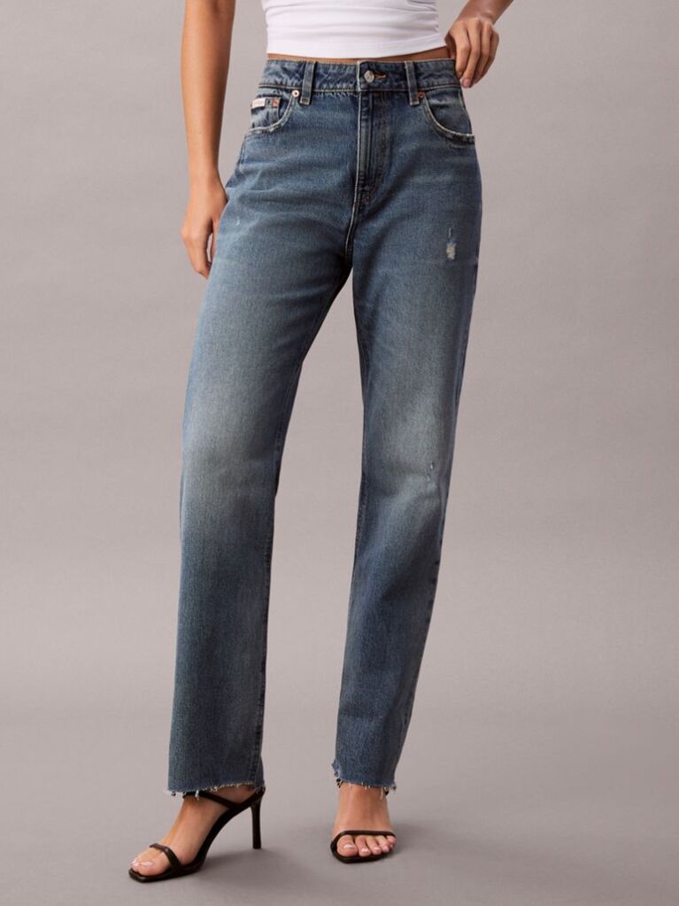 Denim High Rise Straight Jeans  Women