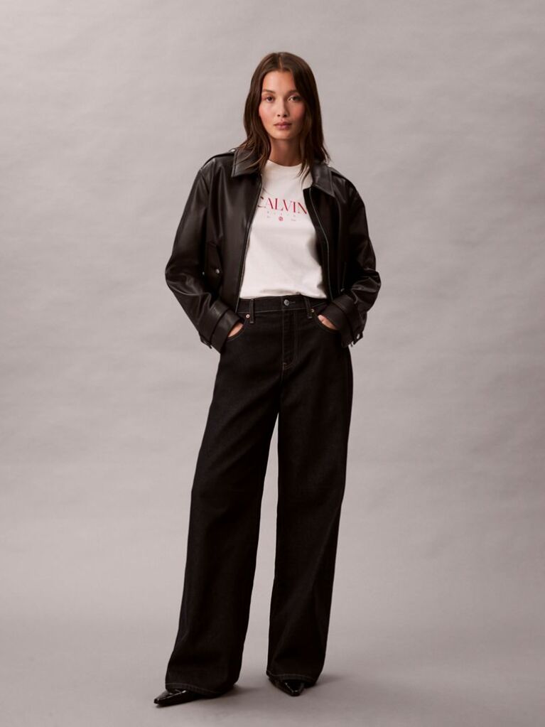 White Logo Graphic Slim T-Shirt  Women