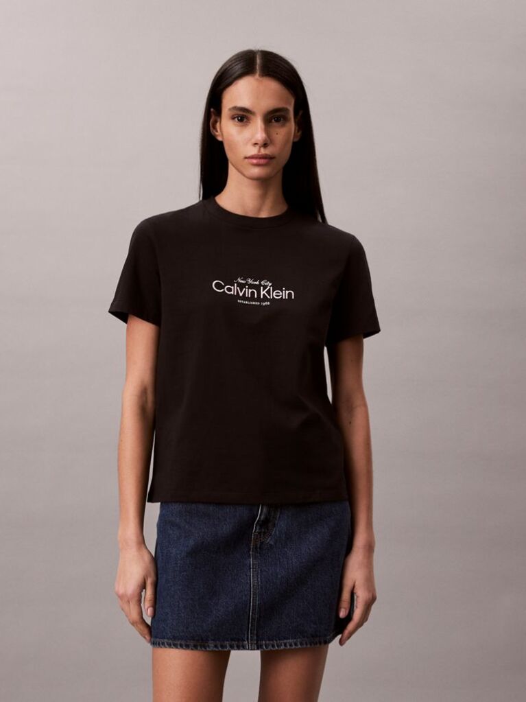 Black Classic NYC Logo T-shirt  Women