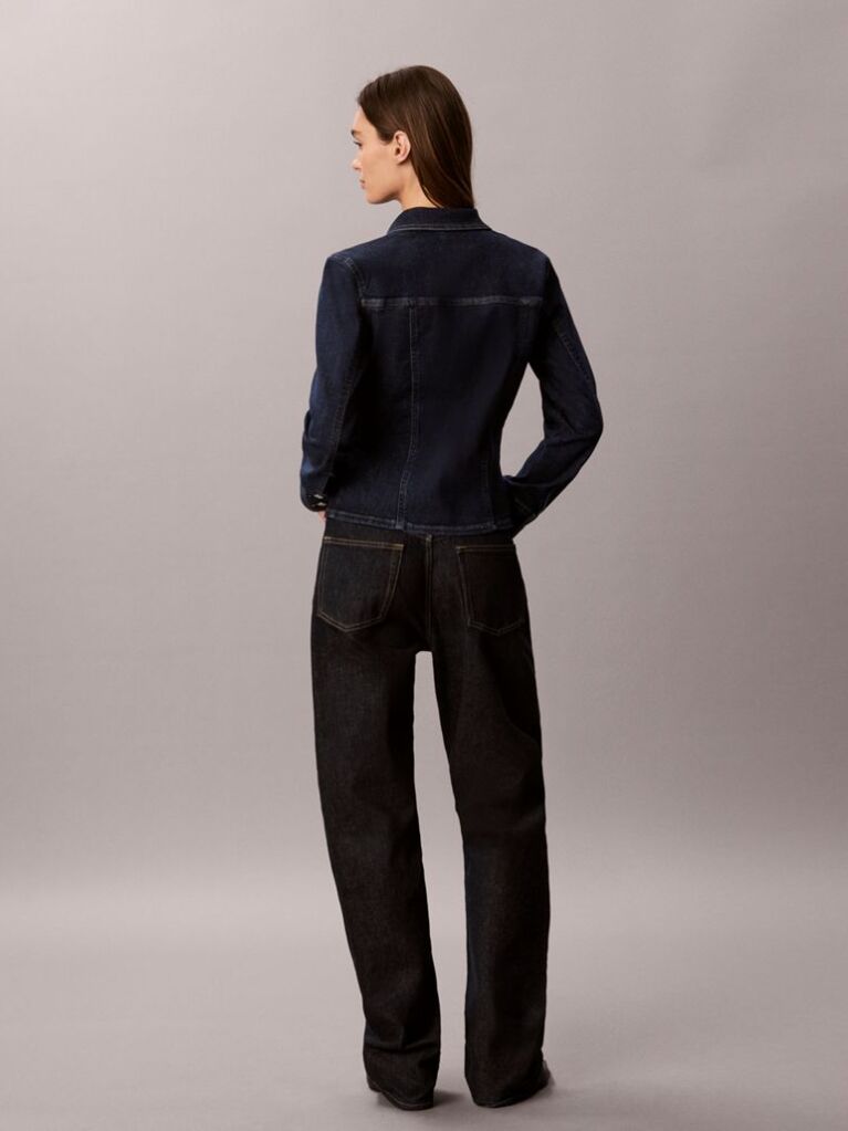 Denim Sculpt Denim Trucker Button-Down Shirt  Women