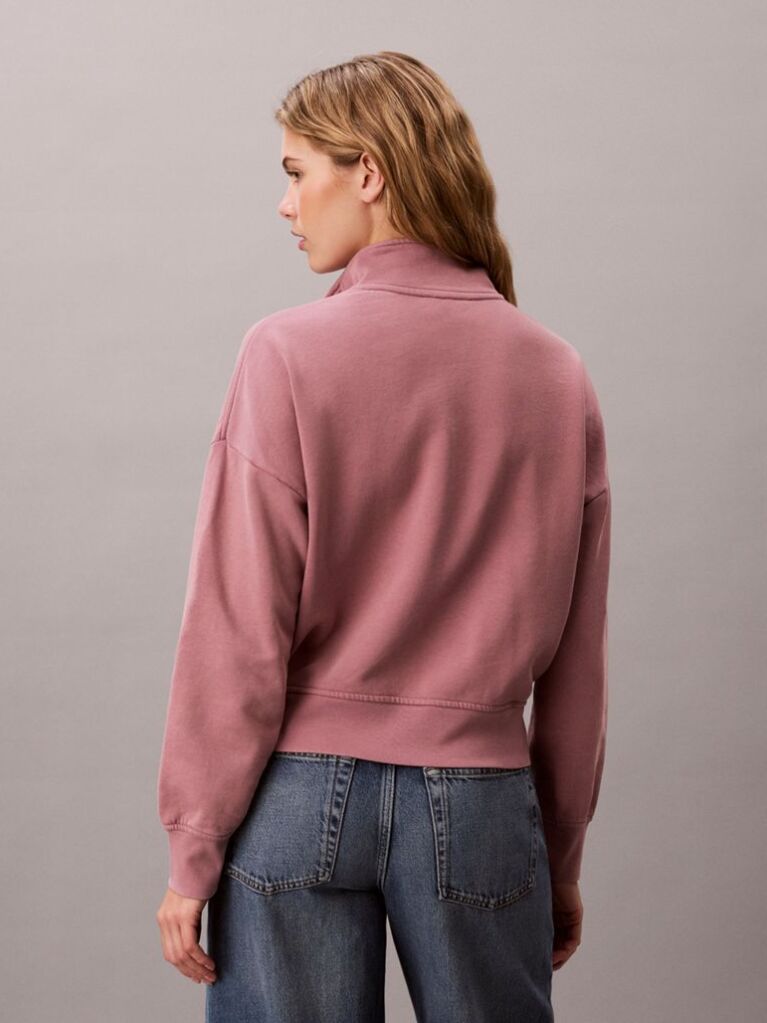 Pink Relaxed Quarter Zip Sweatshirt  Women