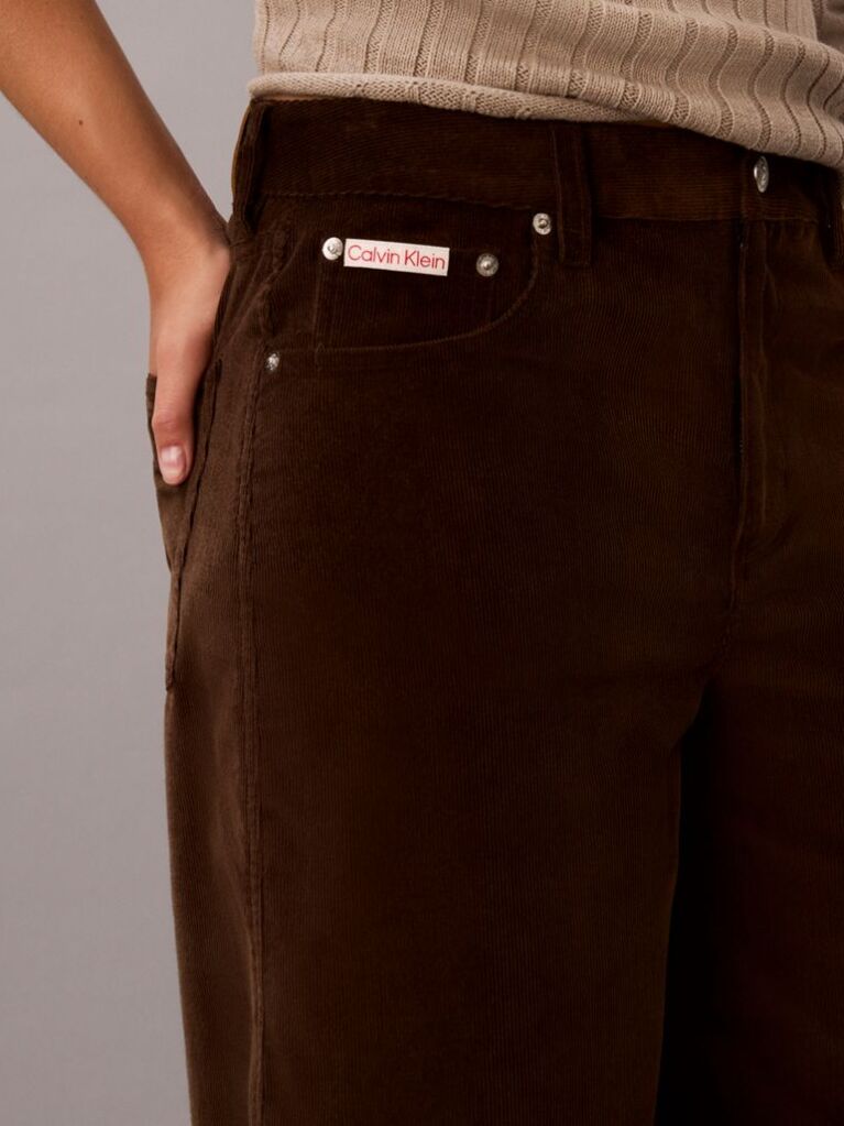 Brown Corduroy Wide Leg Trousers  Women
