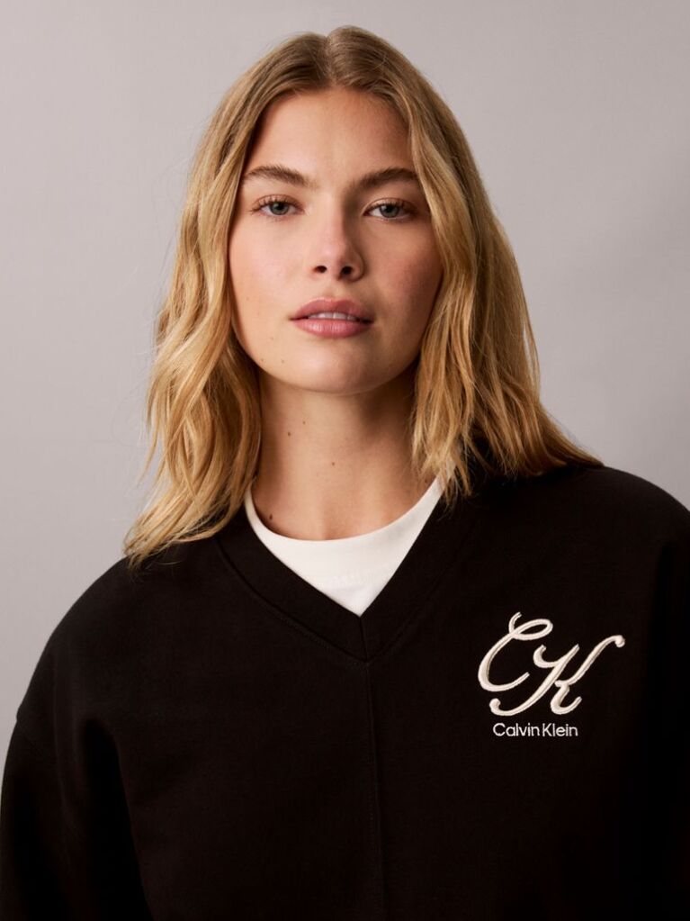 Black Relaxed Terry Sweatshirt  Women