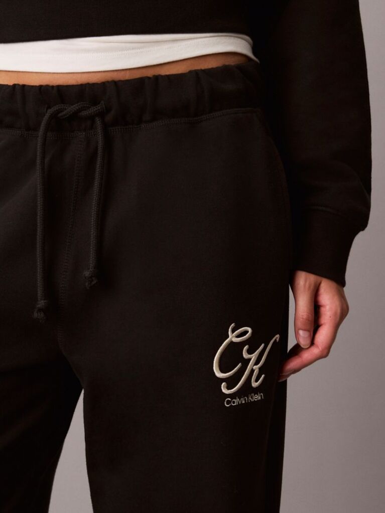 Black Terry Graphic Logo Sweatpants  Women